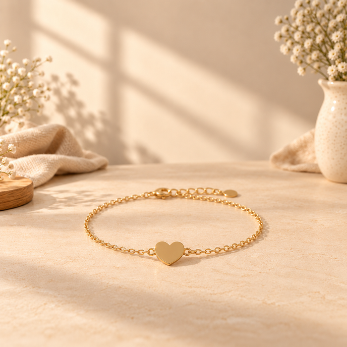 Pulsera corazón dorado